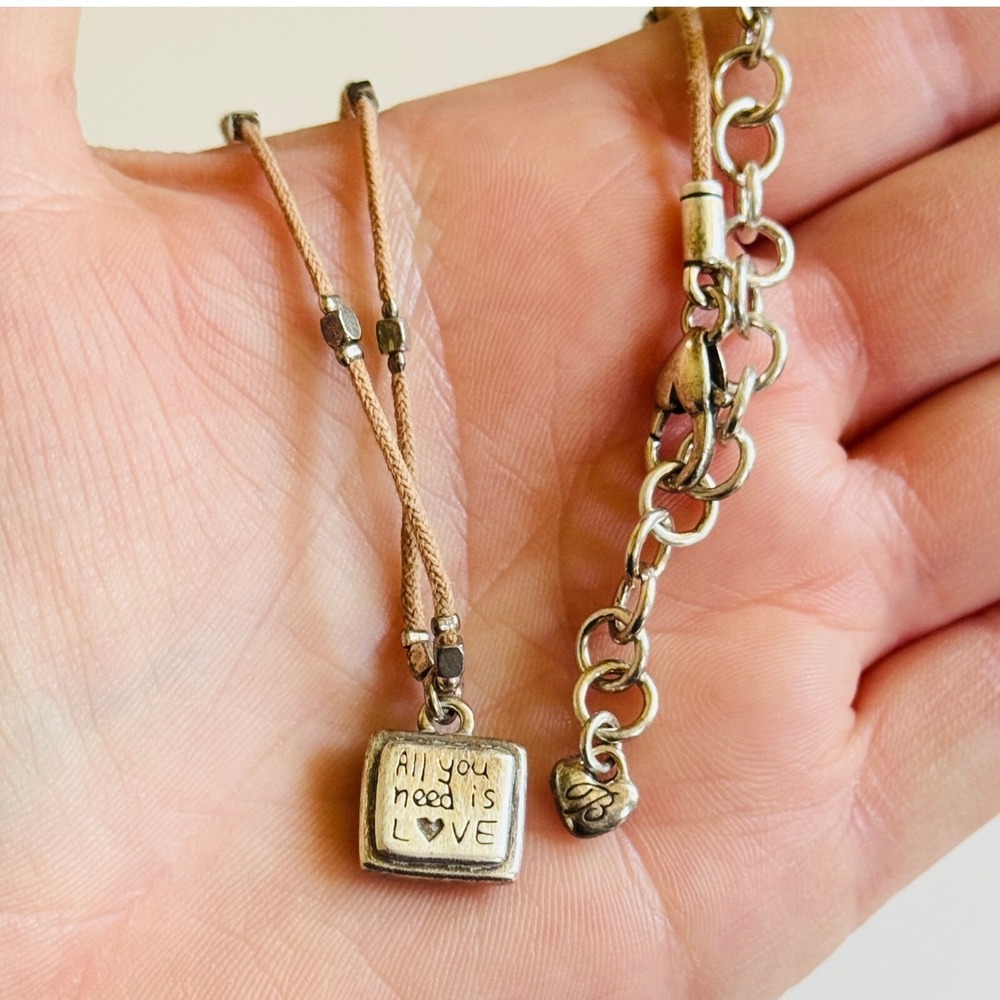Brighton‎ All you need is Lover Reversible peace necklace silver Plated designer